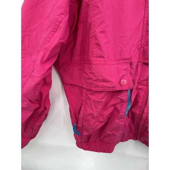 Helly Hansen Pink Y2K Athletic Outdoor Zip Snap Close Women XL Track Jacket - Picture 5 of 9